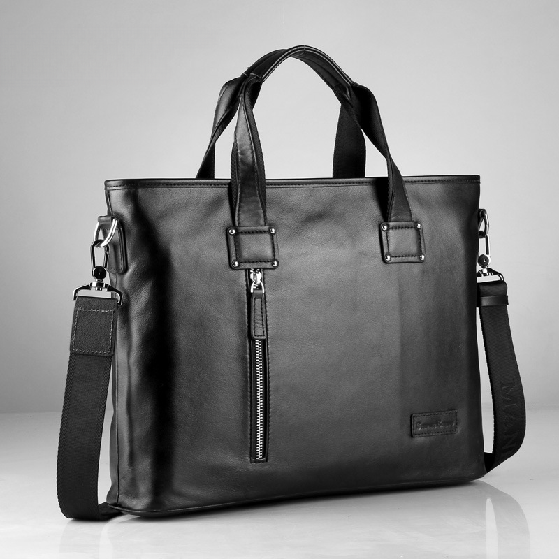 Men's Handbag Genuine Cowhide Leather Handbag Computer Bag Men's Business Briefcase 