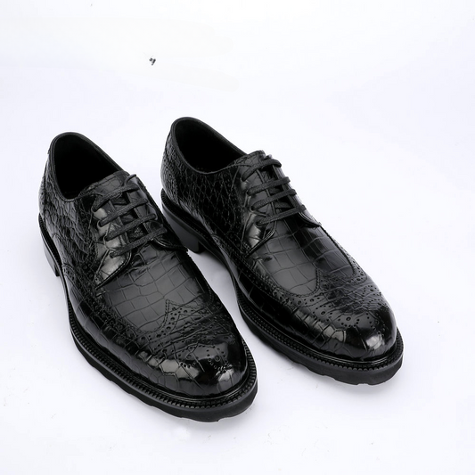 New Men's Leather Shoes Crocodile Belly Skin Genuine Leather Breathable Business Suit Shoes 