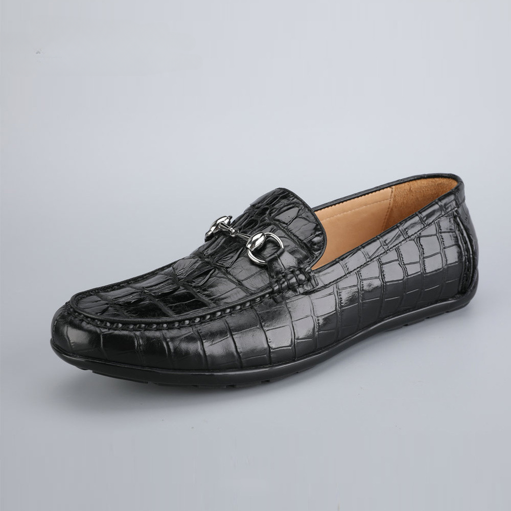 Men's Leather Shoes Crocodile Skin Genuine Leather Moccasins Handmade Casual Men's Shoes